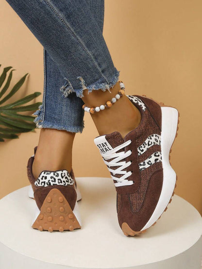 CloudLane Stripe Casual | Leopard Brown/Off-White