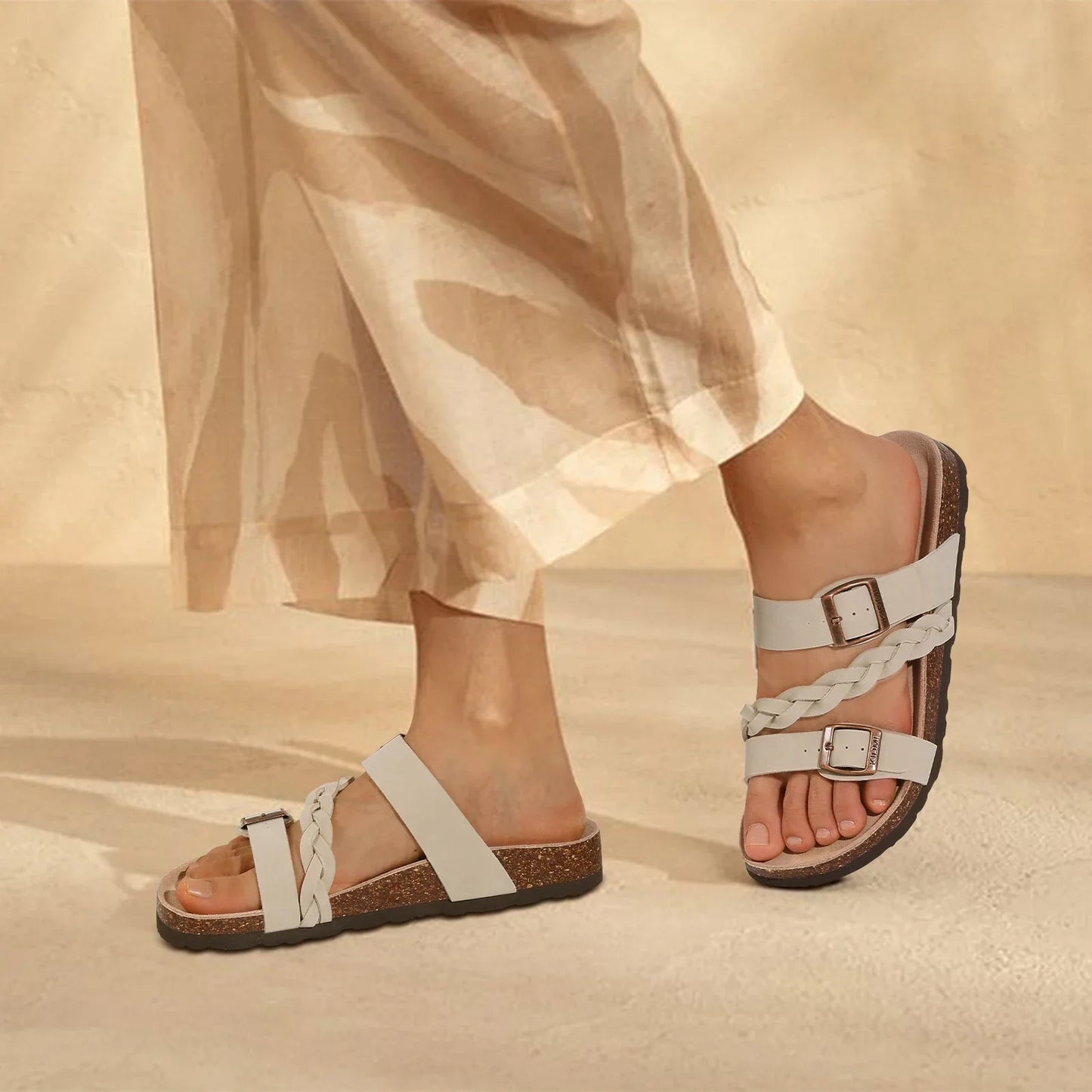 Arden Braided Cork Comfort Sandals