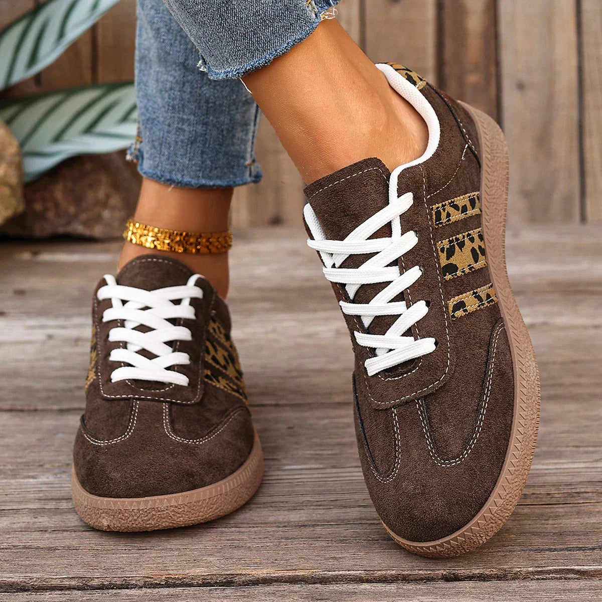 Samba Retro Brown Leopard Sneakers